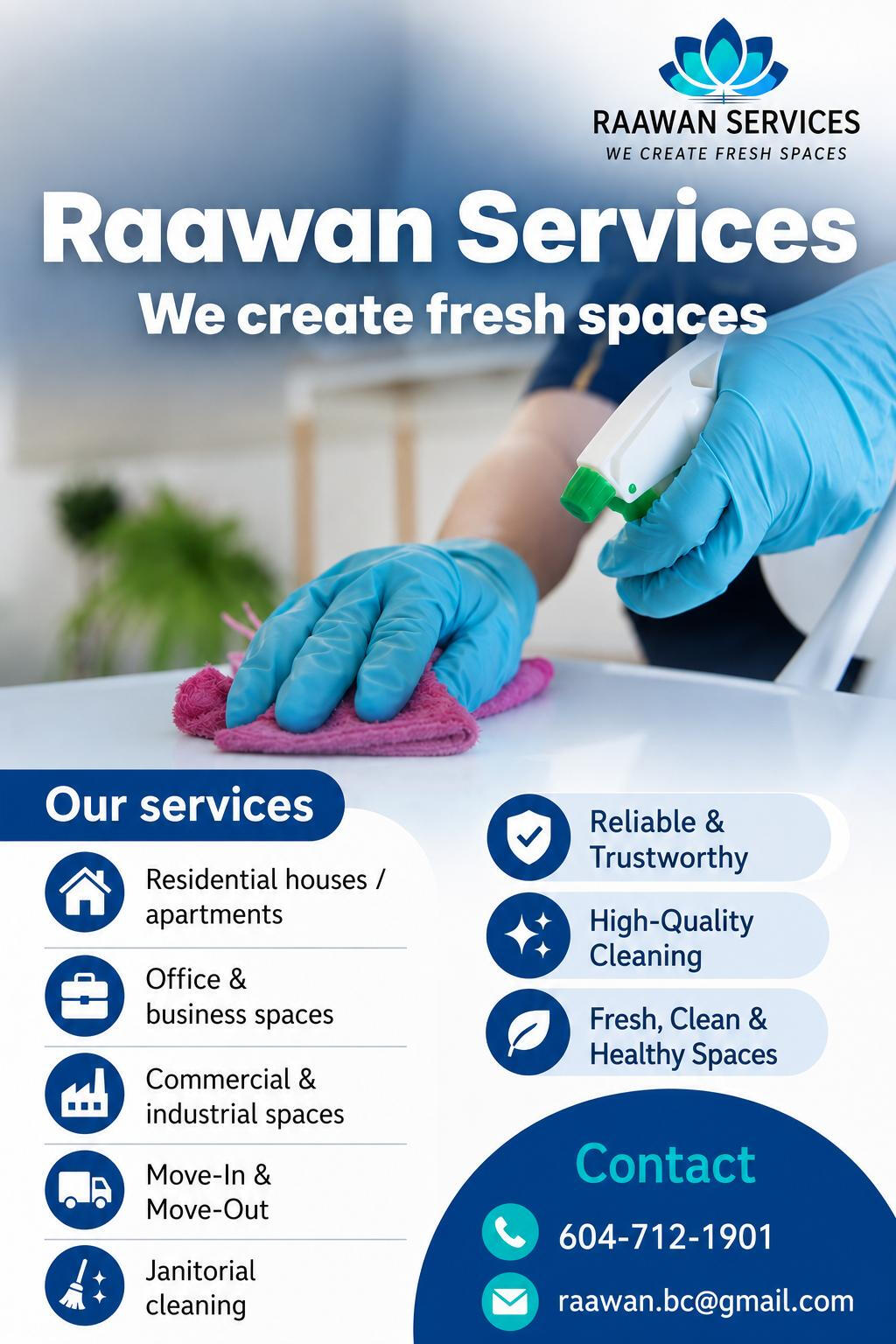 RAAWAN cleaning service Always give out our best services with smile